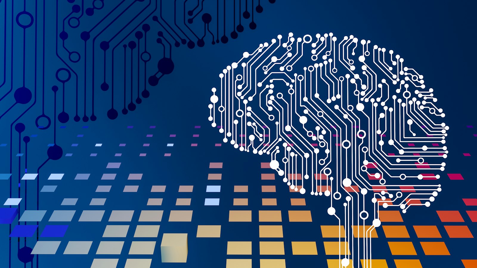 Illustration of a brain on a circuit board
