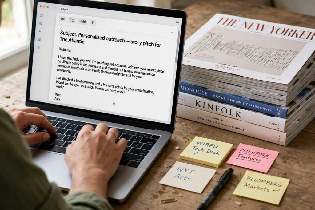 Writing a personalised outreach email to a publication editor